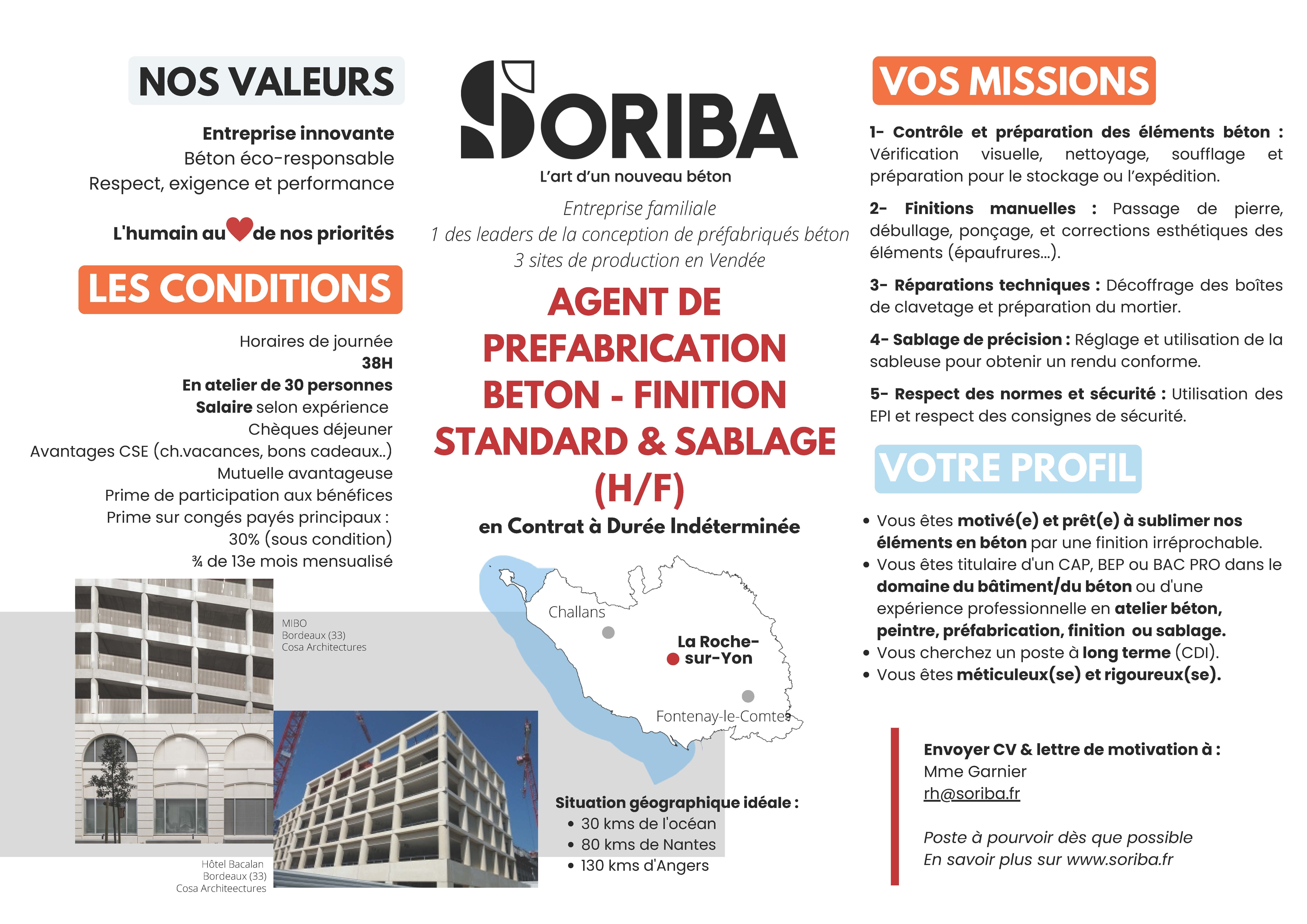 Agent de préfa - Finition stardard &amp; sablage