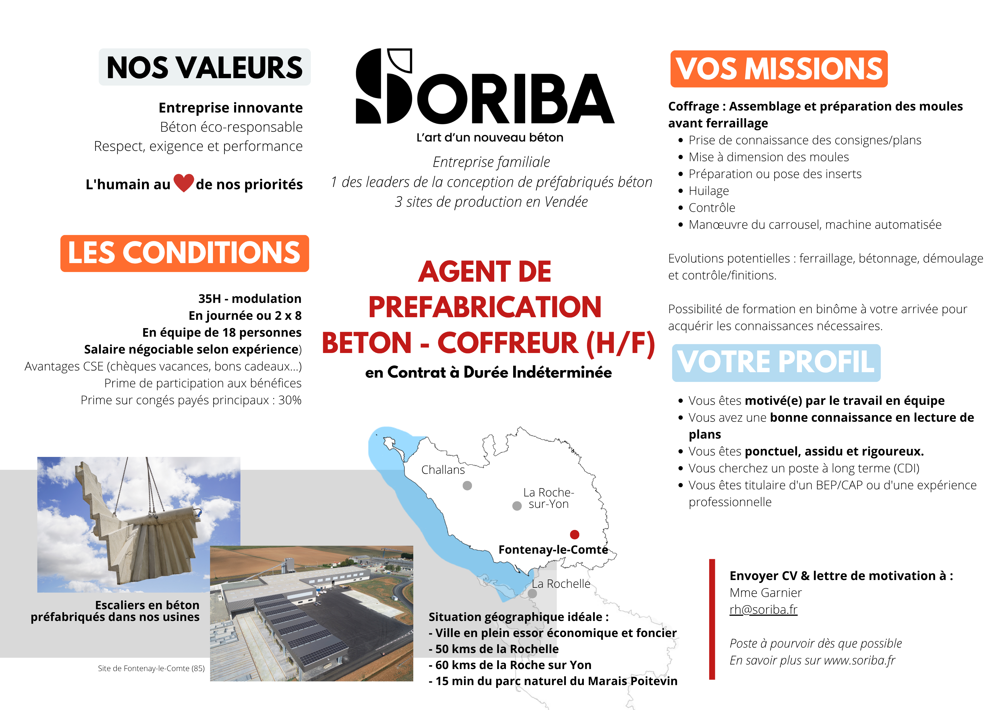 Agent de préfabrication béton U3 Fontenay le Comte - Coffreur
